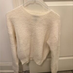 Forever 21 White Fuzzy Sweater